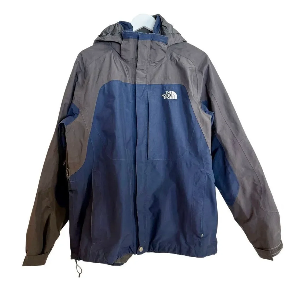 The North Face Hyvent shell jacket size large grey and navy